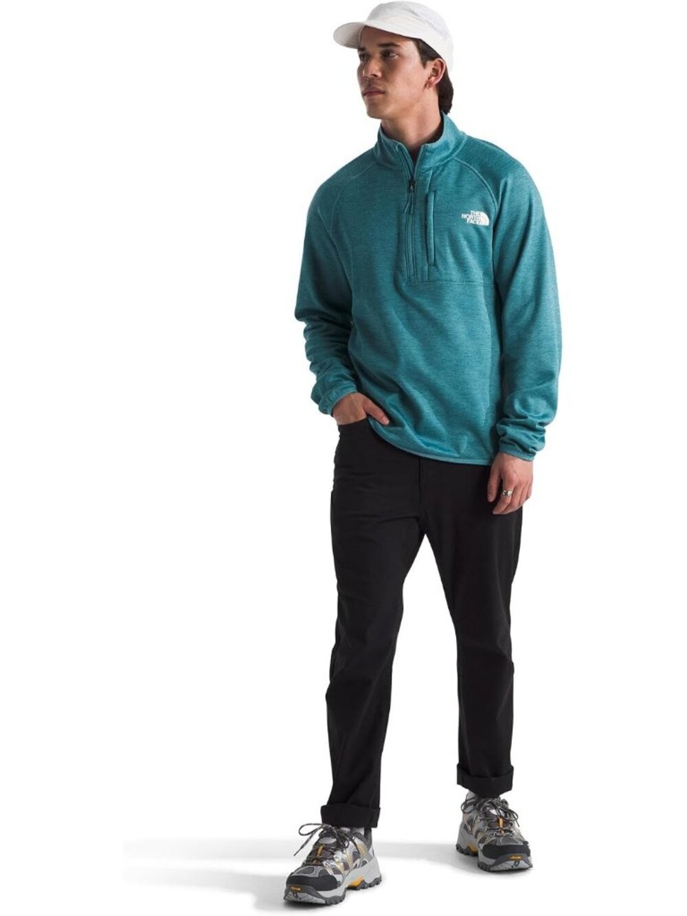 The North Face Canyonlands Large Half Zip Pullover Long Sleeve Aqua Fleece NEW - Picture 3 of 8